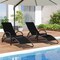 Costway 1/2 PCS 2-in-1 Outdoor Rocking Chair with 4-Position Adjustable Backrest Curved Armrests